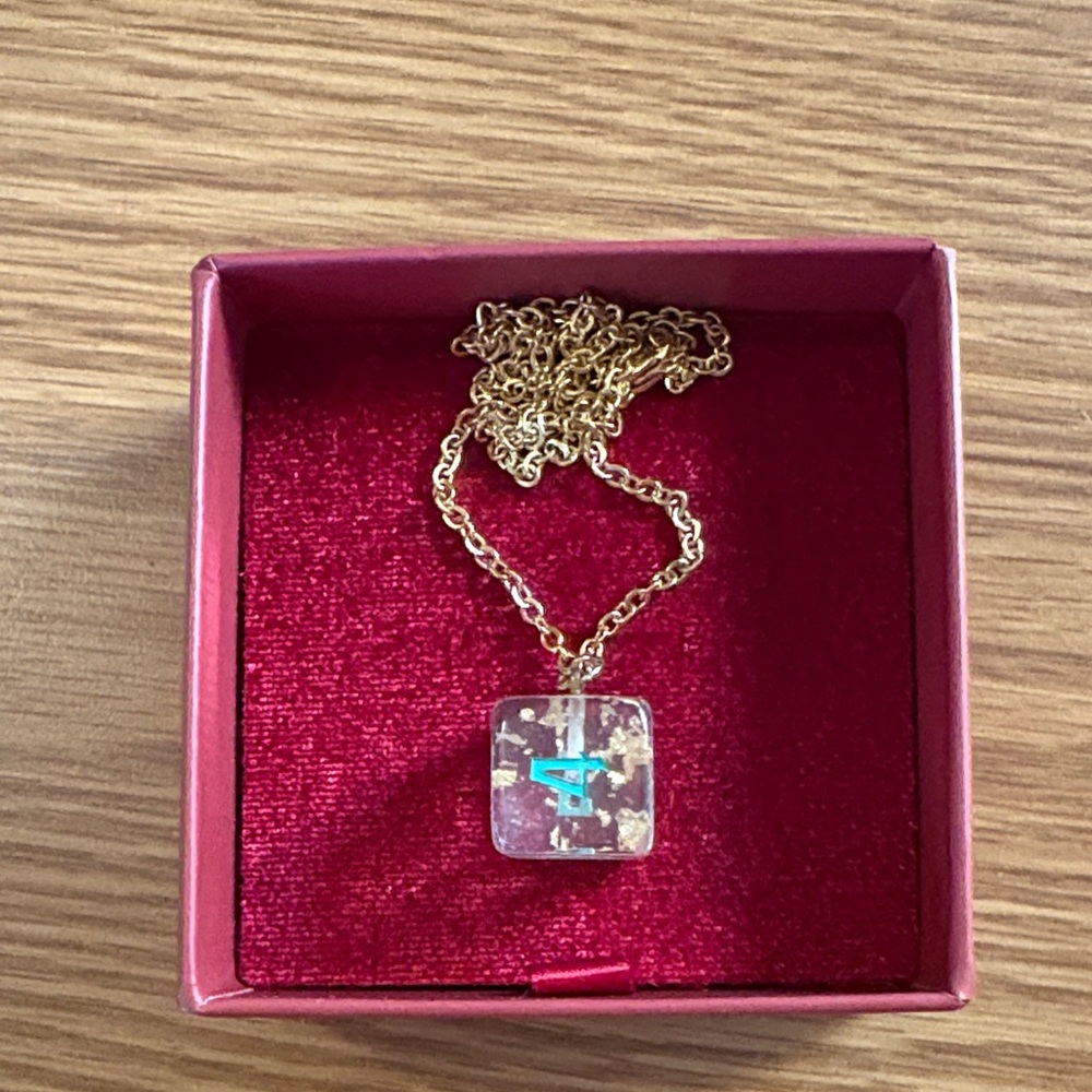 Gold Necklace with Turquoise Die